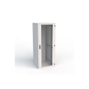 Armoire 42UH 19", gris BxT 800x1000mm,porte vitr paroi arr. en tôle d'ac.